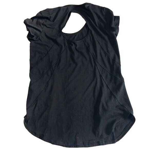 Athleta Black Short Sleeve Keyhole Back Activewear Top XXS - Picture 7 of 7